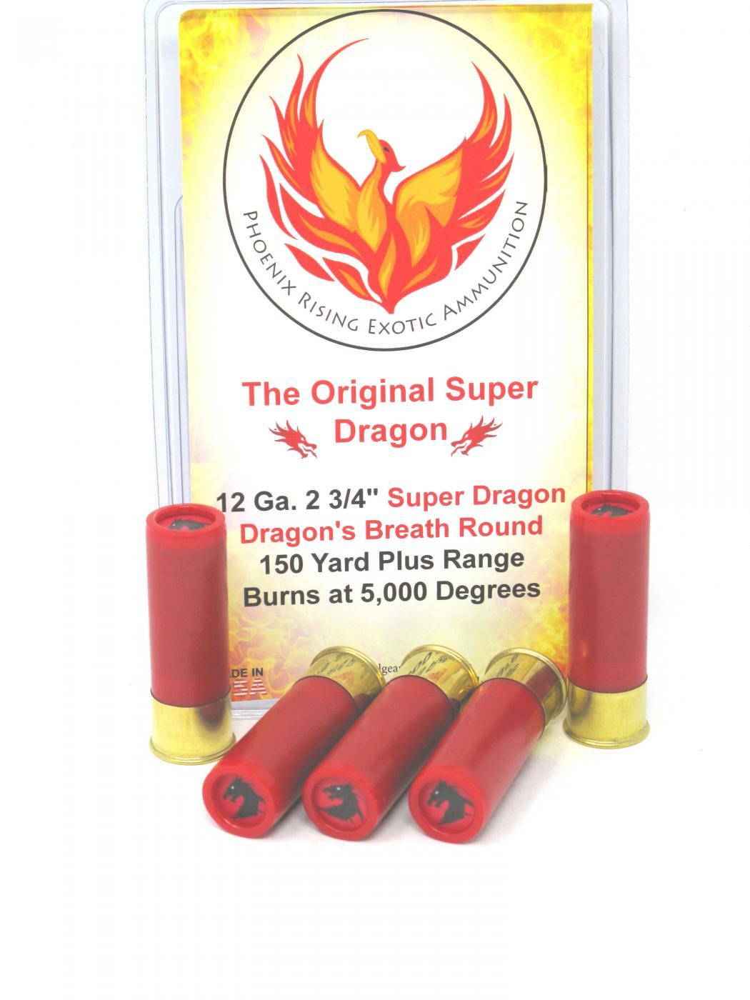 12 Gauge "Super Dragon" Dragon's Breath Ammunition - 100 Rounds and Dry Box