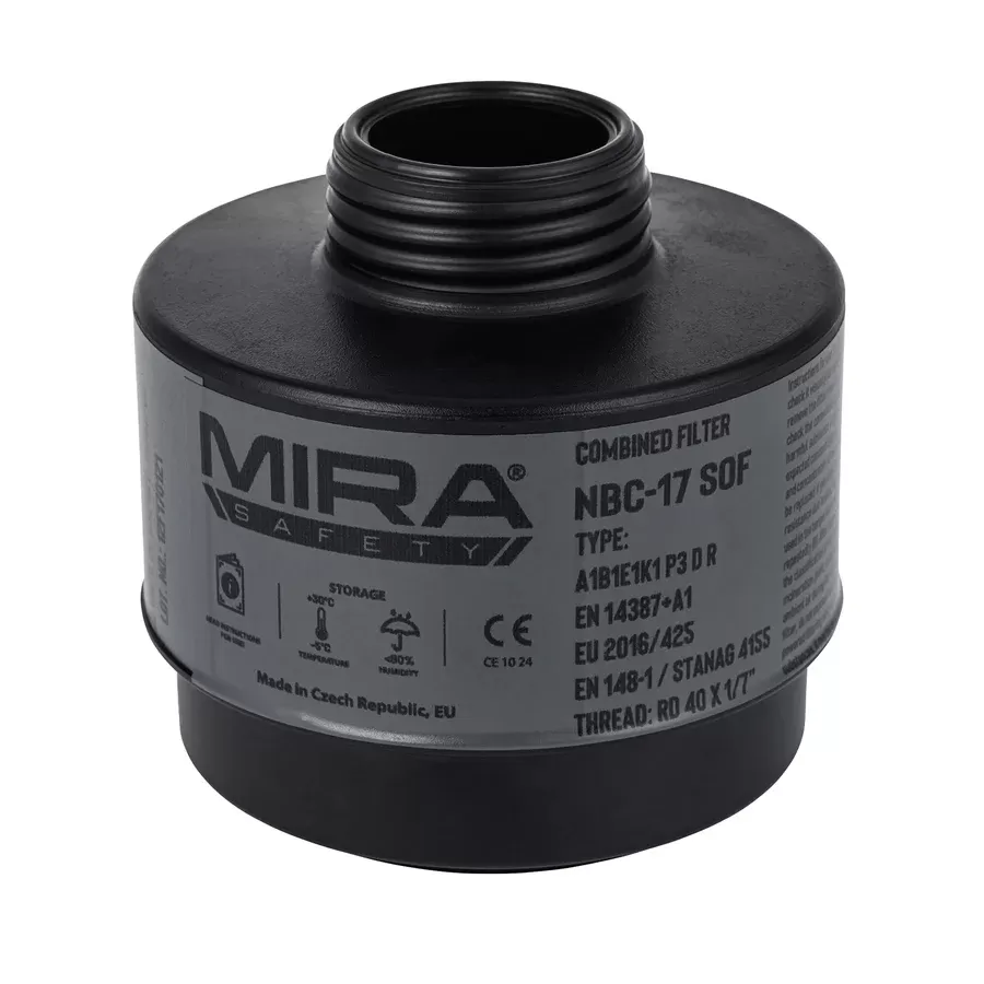 Mira Filter - Lightweight CBRN Gas Mask Filter NBC-17 SOF 40mm Thread - 10 Year Shelf Life 