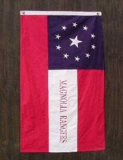 CONFEDERATE 1ST TEXAS MAGNOLIA RANGERS FLAG 3X5 SEWN