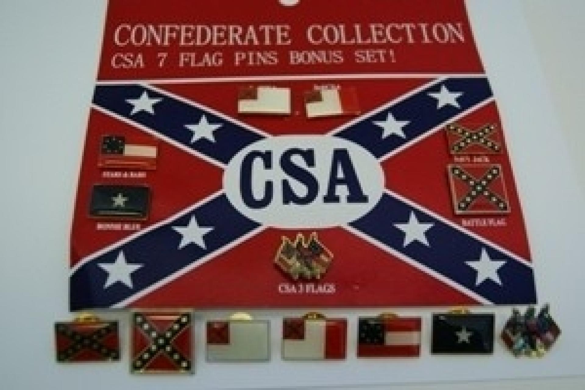 CONFEDERATE COLLECTION SEVEN FLAG PIN SET