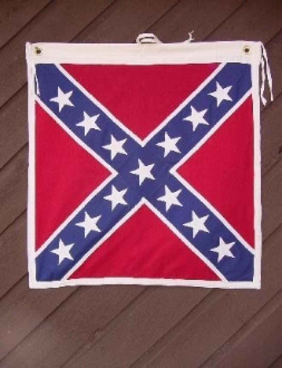 CONFEDERATE CAVALRY BATTLE FLAG 32X32" SEWN COTTON WITH TIES