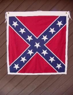 CONFEDERATE INFANTRY BATTLE FLAG 51X51 SEWN WITH TIES