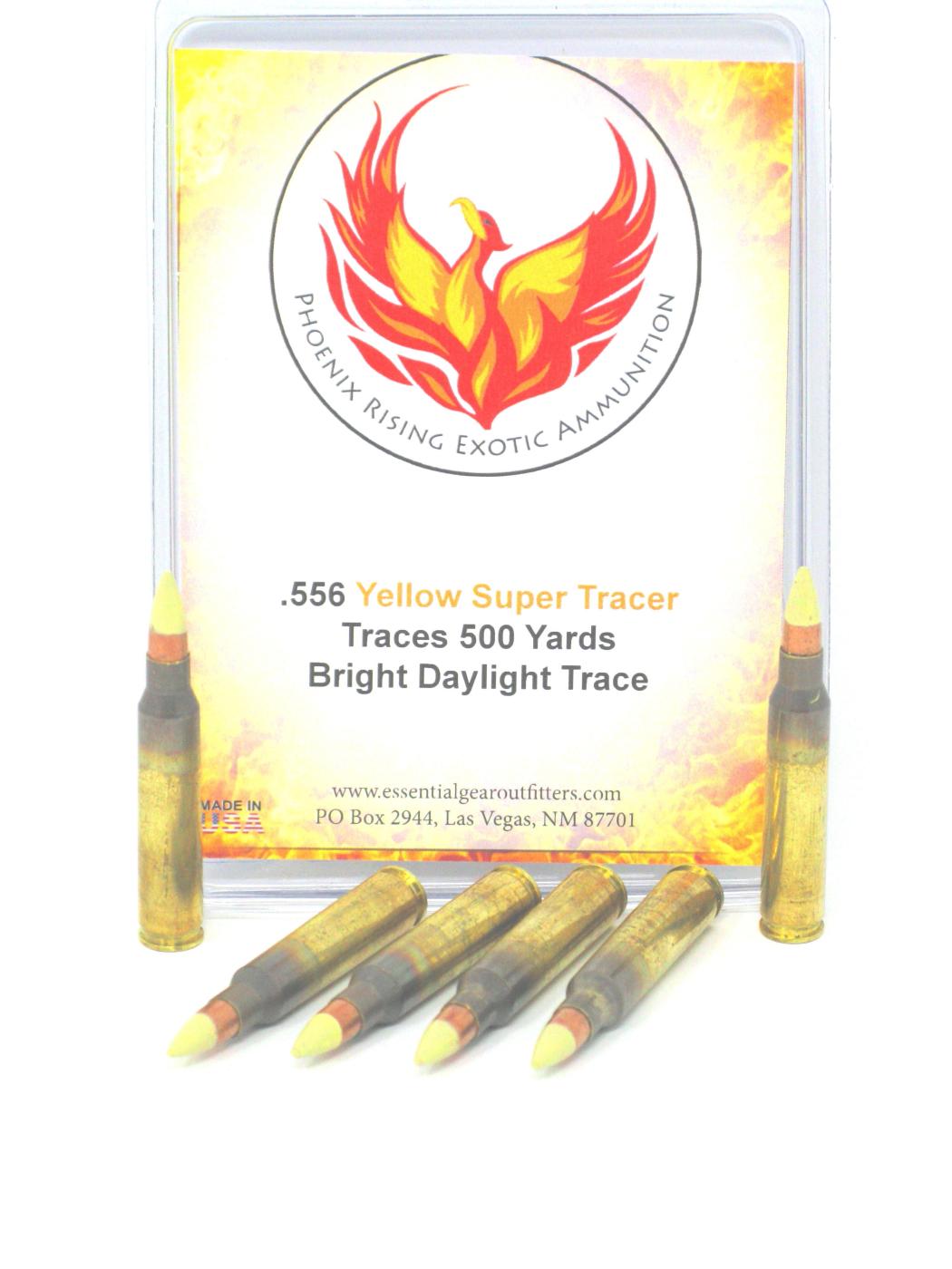 5.56 Phoenix Rising Super Tracer Ammunition - Yellow