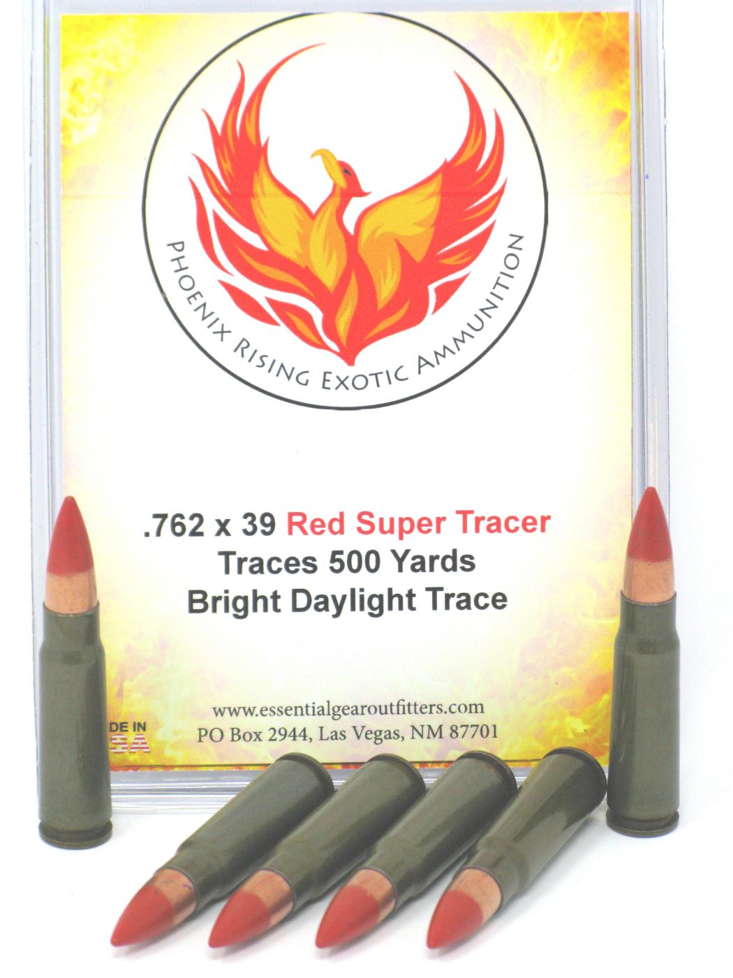 7.62 x 39 Phoenix Rising Super Tracer Ammunition - Red